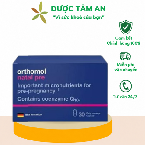 Viên uống Orthomol Natal Pre hỗ trợ tăng cường sức khỏe sinh sản cho phụ nữ ( Hộp 30 ngày)