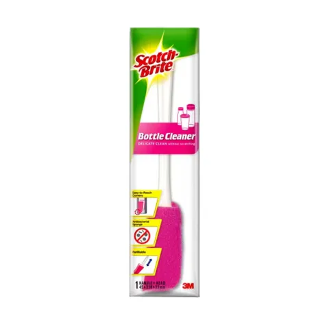 Combo 2 cây cọ rửa bình 3M™ Scotch-brite®, màu hồng, 36cm, cọ rửa chai lọ tiện lợi - Không trầy xước