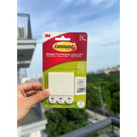 Miếng dán treo tranh 3M Command 17201-ES chịu tải tới 2,7kg - 6 dải/vỉ | Sản xuất Mỹ