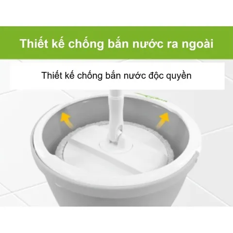 Bộ lau nhà 360 độ thế hệ mới 3M Scotch-Brite T6 PD-18 - Màu xám | Bền, nhẹ, tích hợp giặt và vắt