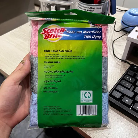Combo 3 khăn lau bếp đa năng sợi vải microfiber 3M Scotch-Brite™ - 30 cm x 30 cm | xuất xứ Thái Lan