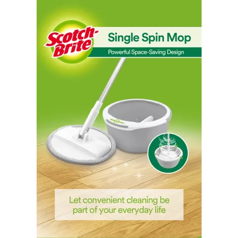 Bộ lau nhà 3M Scotch - Brite | Tích hợp giặt vắt - Xoay 360 độ| 2 màu xanh - xám