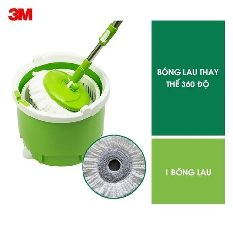 Combo 2 bộ lau nhà 3M Scotch Brite T6 PD-18, màu xám, gọn, nhẹ -  tích hợp giặt vắt | Thương hiệu Mỹ