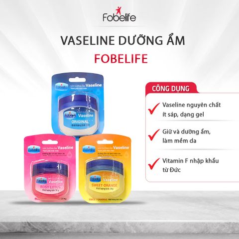 Sáp Dưỡng Môi Vaseline Fobelife Không Màu, Dưỡng Ẩm Giảm Tình Trạng Da Khô Nứt Nẻ N2 - Hũ 7g / 50g