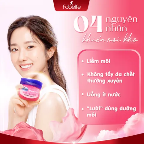 Sáp Dưỡng Môi Vaseline Fobelife Không Màu, Dưỡng Ẩm Giảm Tình Trạng Da Khô Nứt Nẻ N2 - Hũ 7g / 50g
