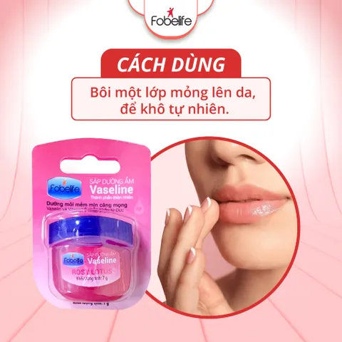 Sáp Dưỡng Môi Vaseline Fobelife Không Màu, Dưỡng Ẩm Giảm Tình Trạng Da Khô Nứt Nẻ N2 - Hũ 7g / 50g