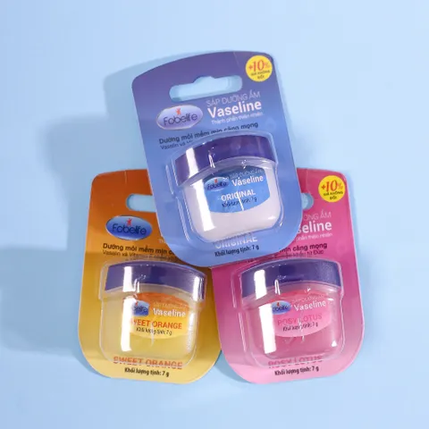 Sáp Dưỡng Môi Vaseline Fobelife Không Màu, Dưỡng Ẩm Giảm Tình Trạng Da Khô Nứt Nẻ N2 - Hũ 7g / 50g