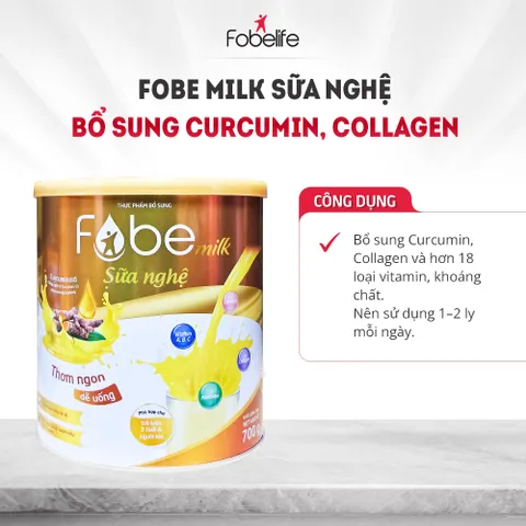 Sữa Bột Fobemilk Nghệ Fobe Hỗ Trợ Tiêu Hóa, Bảo Vệ Dạ Dày Khỏe Mạnh - Lon 700g