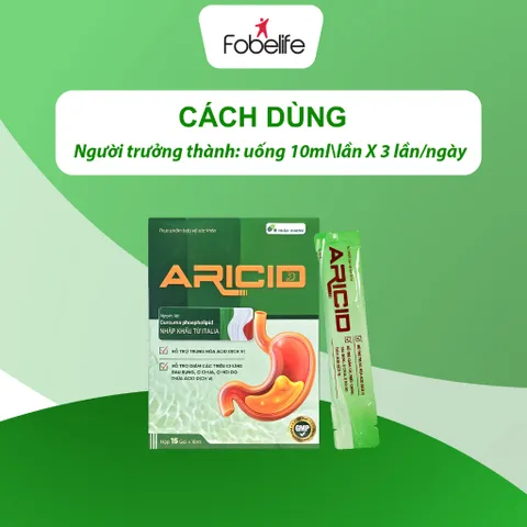 Gói Uống Aricid Fobelife Giảm Nhanh Các Triệu Chứng Đầy Bụng, Ợ Hơi, Ợ Chua - Hộp 20 Gói