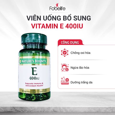 (Mỹ) Viên Uống Vitamin E Fobe Hỗ Trợ Làm Chậm Quá Trình Lão Hóa Da NN - Hộp 30v
