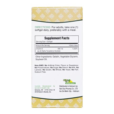 (Mỹ) Viên Uống Vitamin E Fobe Hỗ Trợ Làm Chậm Quá Trình Lão Hóa Da NN - Hộp 30v