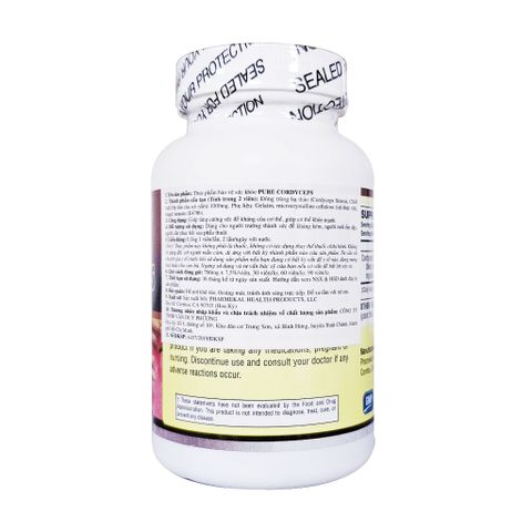 (Mỹ) Viên Uống Đông Trùng Pure Cordyceps Fobe Giúp Tăng Cường Đề Kháng, Cơ Thể Khoẻ Mạnh NN - Hộp 60v