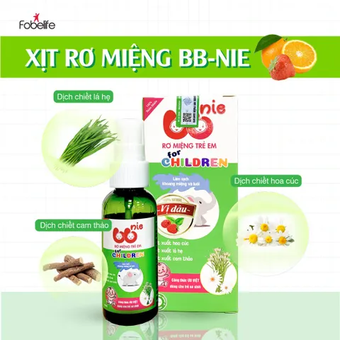 Chai Xịt BBNIE Fobe Rơ Lưỡi,Miệng Giúp Làm Sạch Khoang Miệng Phòng Tránh Các Bệnh Răng Miệng Cho Trẻ N1 Chai 40ml 764530