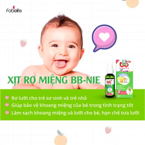 Chai Xịt BBNIE Fobe Rơ Lưỡi,Miệng Giúp Làm Sạch Khoang Miệng Phòng Tránh Các Bệnh Răng Miệng Cho Trẻ N1 Chai 40ml 764530