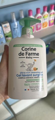 Gel Tắm Gội Cho Bé Corine De Farme 500ml - Sữa Tắm , Dành Cho Da Nhạy Cảm, Xuất Xứ Pháp, Chống Dị Ứng