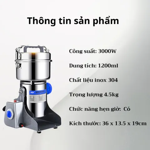 [Hàng Trưng Bày] Máy xay bột khô Seka công suất 3000W đa năng xay bột mịn ngũ cốc hạt khô 764625