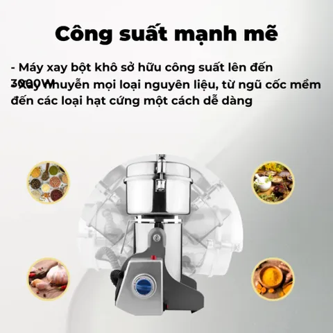 [Hàng Trưng Bày] Máy xay bột khô Seka công suất 3000W đa năng xay bột mịn ngũ cốc hạt khô 764625