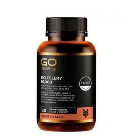 Viên uống Giảm Đau - Giảm Viêm Sưng của Hội Chứng Gút Go Healthy Go Celery 16000 - Kháng Viêm Tự Nhiên 60 Viên - S/P New Zealand (Go Celery Nội Địa New Zealand)