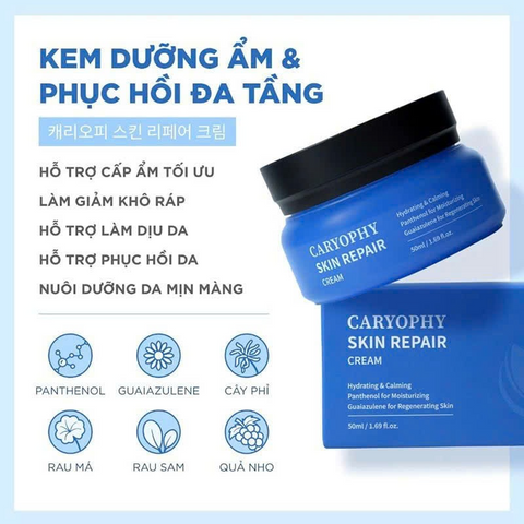 Kem Dưỡng Phục Hồi Caryophy Skin Repair 50ml - Dưỡng Ẩm Da Khô Nhạy Cảm