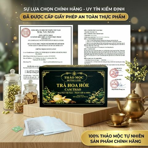 Trà Hoa Hòe Cam Thảo Túi Lọc Cao Cấp Hỗ Trợ Thanh Nhiệt, Ngủ Ngon [Hộp 30 Gói]