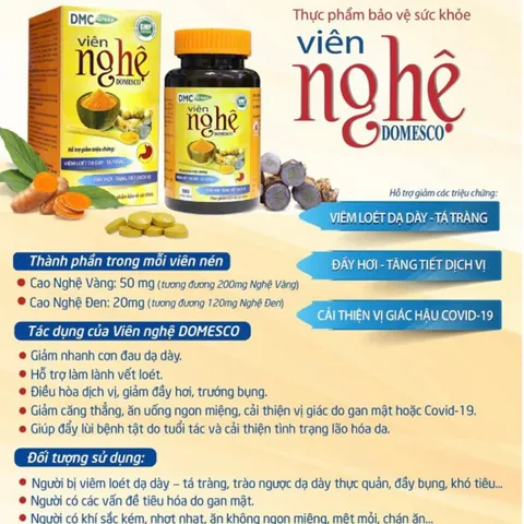 VIÊN NGHỆ DOMESCO - Viêm loét dạ dày đầy hơi khó tiêu