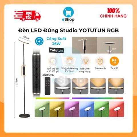 Đèn LED Đứng Studio Livestream YOTUTUN FLE-036 Đổi Màu RGB (hàng À Ma Zôn) Có Remote, Xoay 350 Độ
