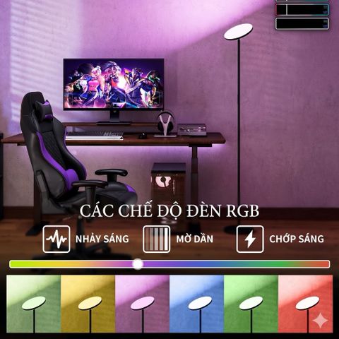 Đèn LED Đứng Studio Livestream YOTUTUN FLE-036 Đổi Màu RGB (hàng À Ma Zôn) Có Remote, Xoay 350 Độ