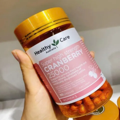 Viên uống Hỗ Trợ Đường Tiết Niệu Healthy Care Super High Strength Cranberry 25000 - Chiết Xuất Từ Nam Việt Quất Tự Nhiên - Bảo Vệ & Duy Trì Sức Khỏe Đường Tiết Niệu 90 Viên - S/P Chuẩn Úc
