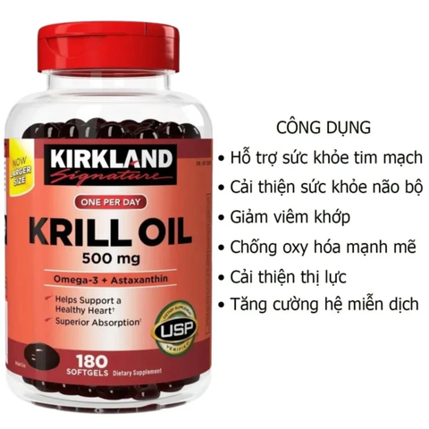 Viên Krill Oil Cho Sức Khỏe Tổng Thể 180 viên