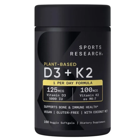 Viên vitamin D3 K2 thuần chay Sports Research 160 viên