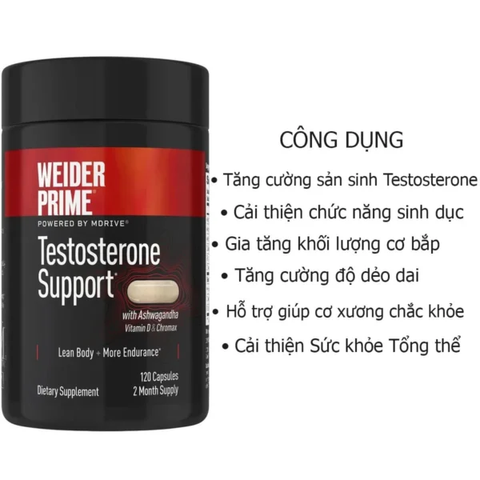 Viên uống tăng cường cho nam giới Weider Prime Testoterone Support 120 viên