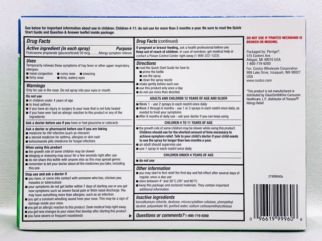 Hỗ trợ giảm viêm xoang dị ứng dạng xịt Kirkland Signature Aller-Flo 18.2ml x5 lọ