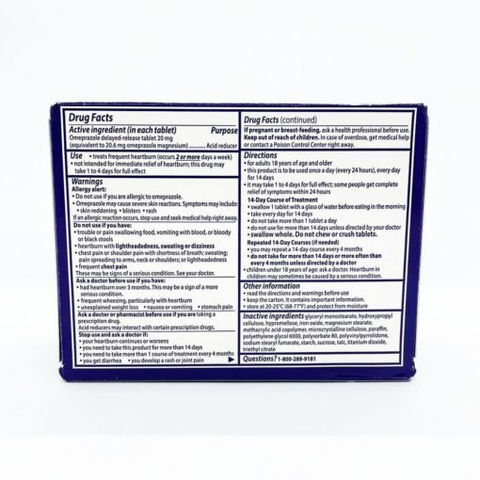 Liệu trình cắt cơn đau dạ dày Prilosec Frequent Heartburn and Acid Reducer 42 viên