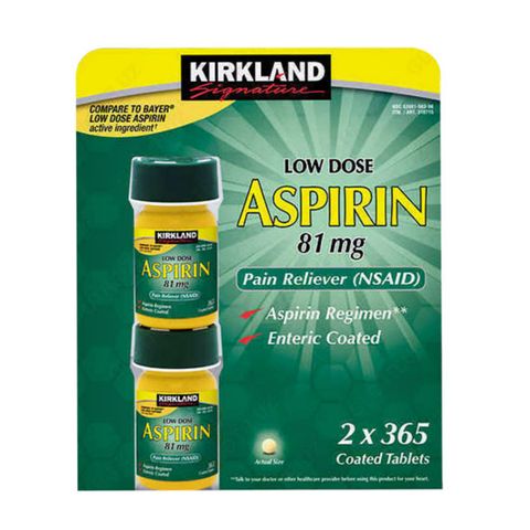 Viên uống Kirkland Signature Aspirin Low Dose 81 mg (2 x 365 viên) - Hỗ Trợ Sức Khỏe Tim Mạch & Phòng Ngừa Tai Biến - S/P Chuẩn Mỹ
