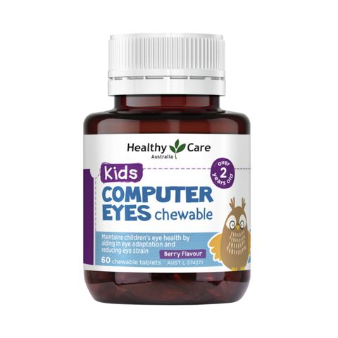 Viên Nhai Bổ Mắt Healthy Care Kids Computer Eyes Chewable 60 viên - Hỗ Trợ Thị Lực cho Trẻ Từ 2 Tuổi Trở Lên & Bảo Vệ Mắt Trong Môi Trường Ánh Sáng Xanh Từ Các Thiết Bị Điện Tử - S/P Chuẩn Úc