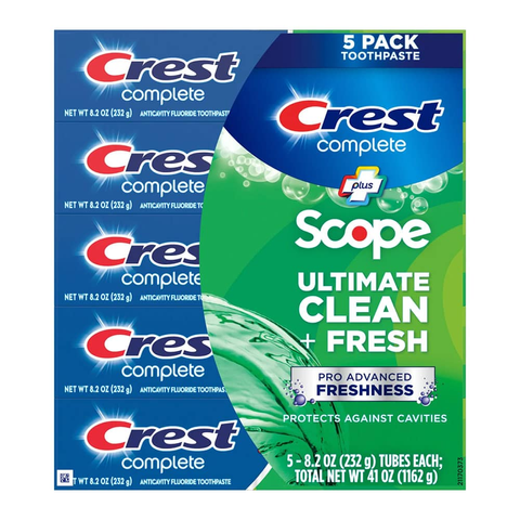  Kem Đánh Răng Crest Complete Extra Whitening Scope Advanced Freshness 232g x5