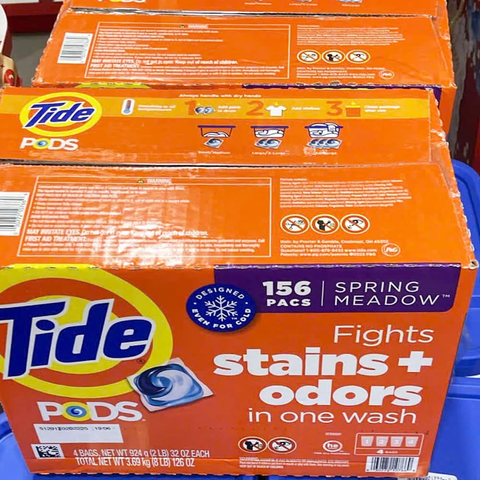 Viên giặt quần áo Tide Pods dành cho máy giặt Thùng 4 bịch x39 viên 156v