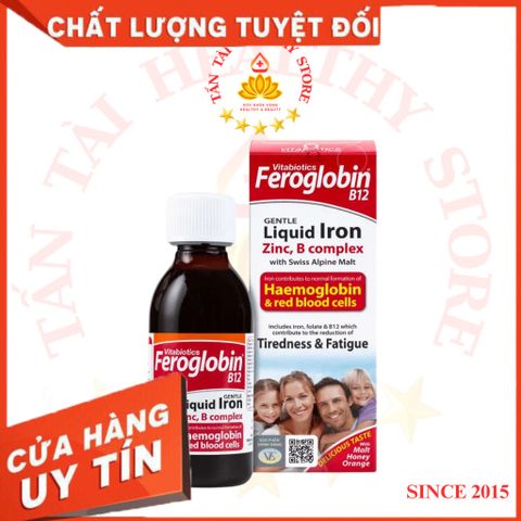 ✅[CHÍNH HÃNG, CHO KIỂM HÀNG] Feroglobin Liquid C/200ml VITABIOTICS Siro bổ sung sắt hỗ trợ tạo máu trẻ 1+ và bầu 764867