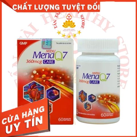 ✅[CHÍNH HÃNG, CHO KIỂM HÀNG] Midu MenaQ7 360mcg care - giảm mỡ máu, giảm nguy cơ hình thành cục máu đông, Hộp 60 viên 764882