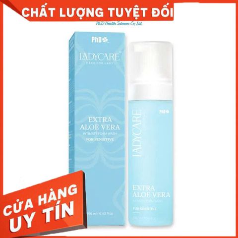 ✅[CHÍNH HÃNG, CHO KIỂM HÀNG] Dung dịch vệ sinh dạng bọt Ladycare Extra Aloe Vera 190ML (dành cho da nhạy cảm) 764906