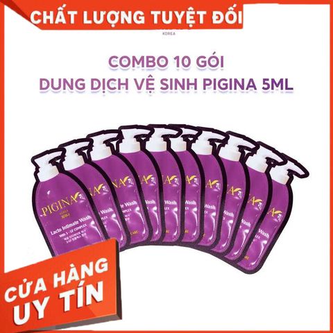 ✅[CHÍNH HÃNG, CHO KIỂM HÀNG] Combo 10 Gói gel Dung dịch vệ sinh Pigina 5ml - Pigina Lacto Intimate Wash 764962