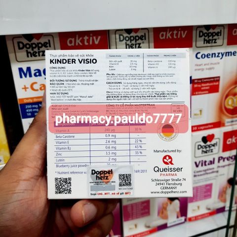 ✅[CHÍNH HÃNG, CHO KIỂM HÀNG]  Viên nhai DOPPEL Kinder Visio hỗ trợ đôi mắt bé khỏe mạnh, thị lực tốt 764998
