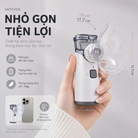 ✅[CHÍNH HÃNG, CHO KIỂM HÀNG] Máy Xông Khí Dung Cầm Tay Kachi YS35: Giải Pháp Hô Hấp Linh Hoạt Mọi Lúc, Mọi Nơi 765006