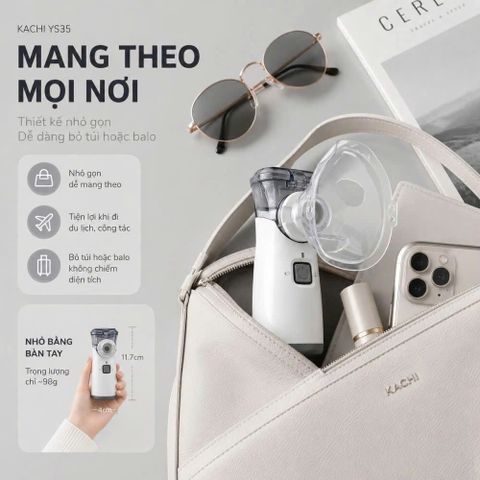 ✅[CHÍNH HÃNG, CHO KIỂM HÀNG] Máy Xông Khí Dung Cầm Tay Kachi YS35: Giải Pháp Hô Hấp Linh Hoạt Mọi Lúc, Mọi Nơi 765006