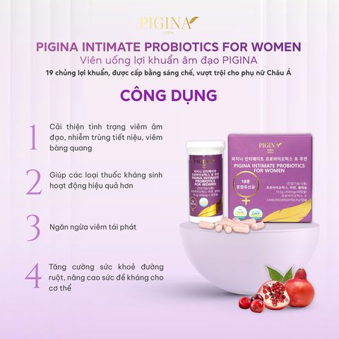 ✅[CHÍNH HÃNG, CHO KIỂM HÀNG] Viên uống bổ sung lợi khuẩn cho nữ giới PIGINA INTIMATE PROBIOTICS FOR WOMEN (30 viên) 765010