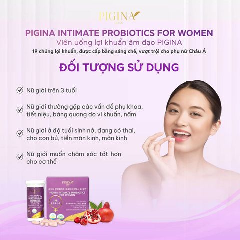 ✅[CHÍNH HÃNG, CHO KIỂM HÀNG] Viên uống bổ sung lợi khuẩn cho nữ giới PIGINA INTIMATE PROBIOTICS FOR WOMEN (30 viên) 765010