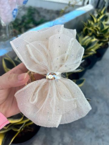 Kẹp tóc vải voal hình nơ phong cách tiểu thư sang chảnh