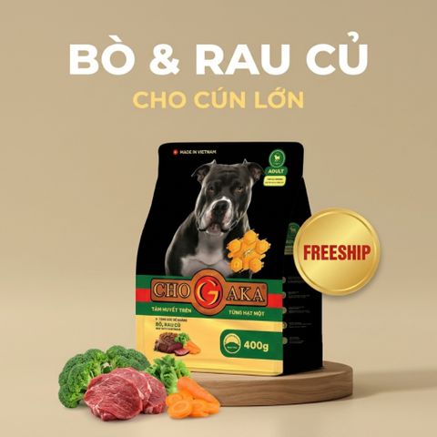 Hạt cho chó lớn Chogaka ADULT  Vị Bò & Rau Củ (Túi 400g)