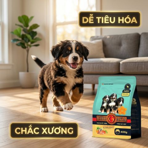 Hạt cho chó con Chogaka Vị Gà, Trứng & Rau Củ (Túi 400g)