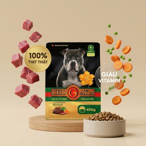 Hạt cho chó lớn Chogaka ADULT  Vị Bò & Rau Củ (Túi 400g)